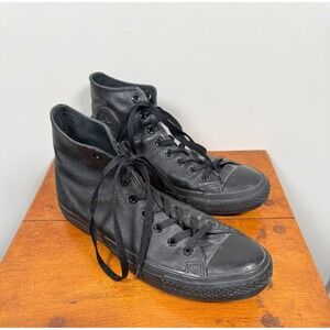 VTG Converse Chuck Taylor Leather High Tops 2015 Men's 9 Black Style # 135251C
